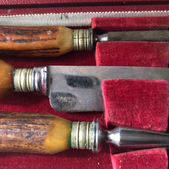Vintage (maybe antique) edwin blyde & co sheffield carving set stainless steel - Picture 3 of 14